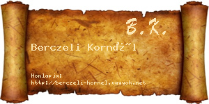 Berczeli Kornél névjegykártya