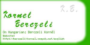 kornel berczeli business card